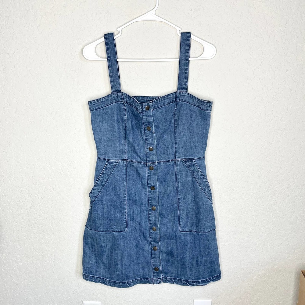 Highline Collective Denim Pinafore Dress Size 10 - Picture 2 of 5